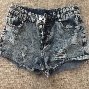 Ripped Jean Shorts